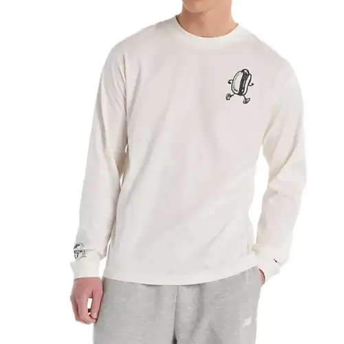 New Balance RBC Brooklyn Half Graphic Long Sleeve Sweatshirt Men's White