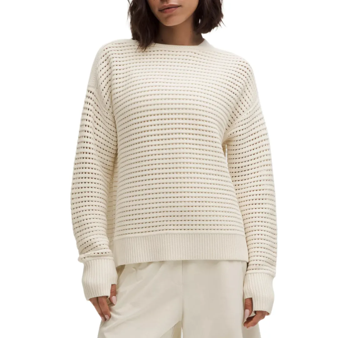 Lululemon Cotton Crochet Pullover Sweater Women's