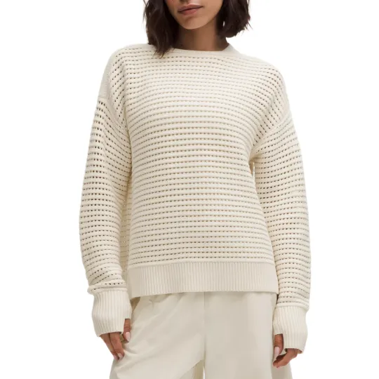 Lululemon Cotton Crochet Pullover Sweater Women's