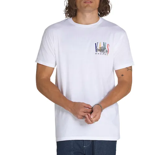 Vans T Shirts Men's White Crew Neck Moderate Straight Fit