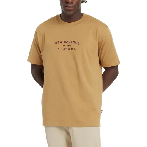 New Balance T Shirt Men's Plain Brown