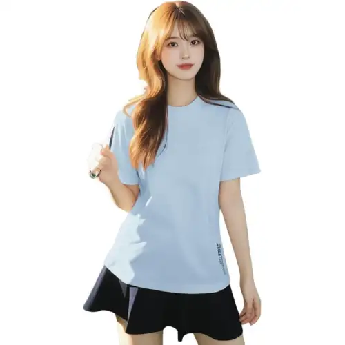 ANTA T Shirts Women's Spread Your Wings, Blue Crew Neck Thin Other