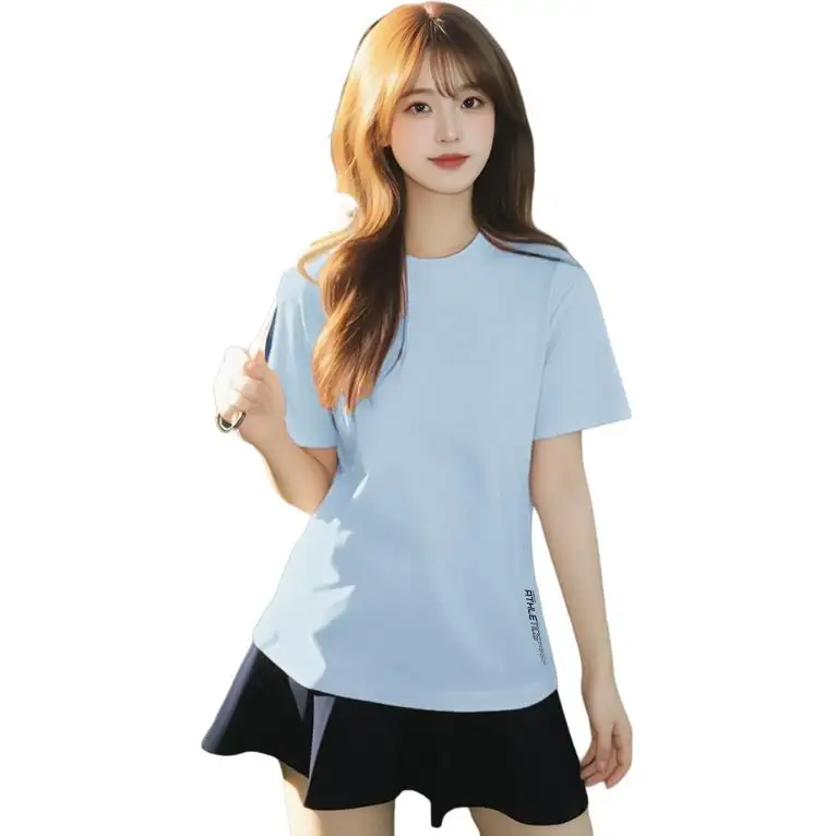ANTA T Shirts Women's Spread Your Wings, Blue Crew Neck Thin Other