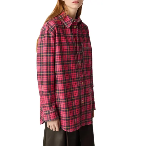 Bottega Veneta Leather Jacket Women's Red Black