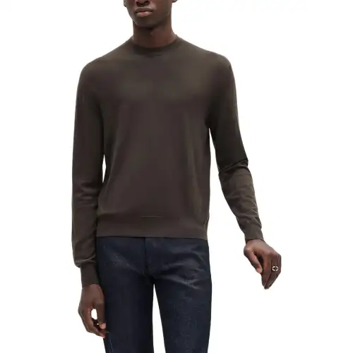 HERMES Sweaters Men's Coffee Crew Neck Moderate