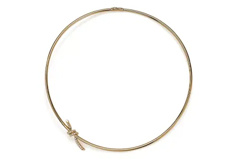 TIFFANY & CO. Tiffany Knot Diamond 18K Gold Necklaces Women's Gold