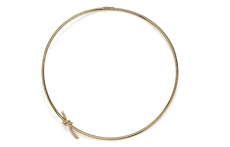 TIFFANY & CO. Tiffany Knot Diamond 18K Gold Necklaces Women's Gold