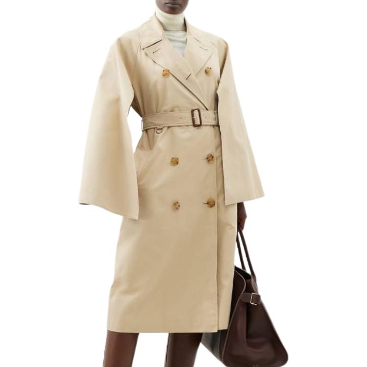 Burberry Coats Women's Beige Lapel Moderate Straight Fit
