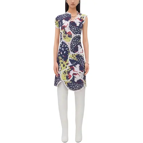 Bottega Veneta Short Sleeved Dress Women's Blue