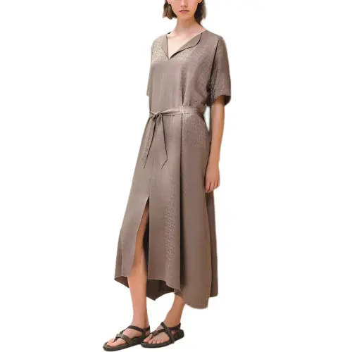 HERMES Short Sleeved Dress Women's Gray