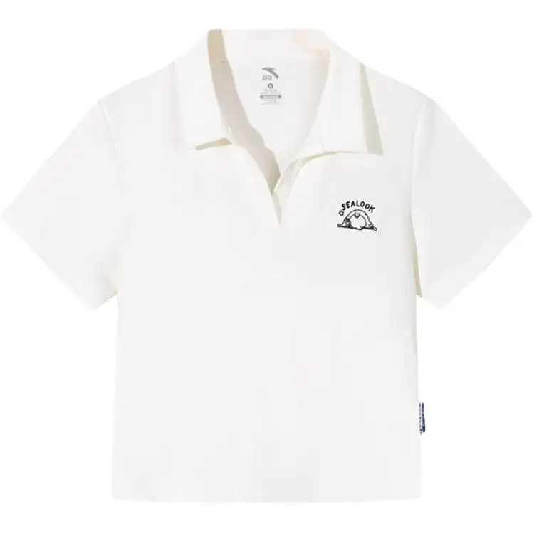 Anta x HAIBAOKANKAN,LIANMINGKUAN Life Collection Polo Shirt Women's Ivory White