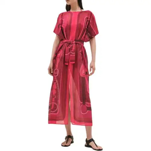 HERMES Short Sleeved Dress Women's Multicolor