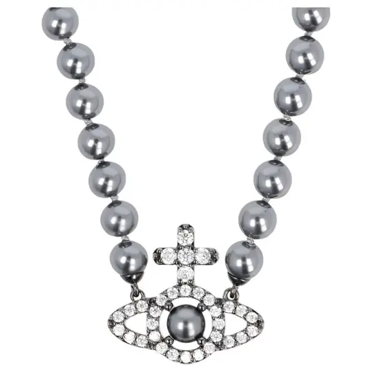 Vivienne Westwood Olympia Orb charm Pearl Necklace