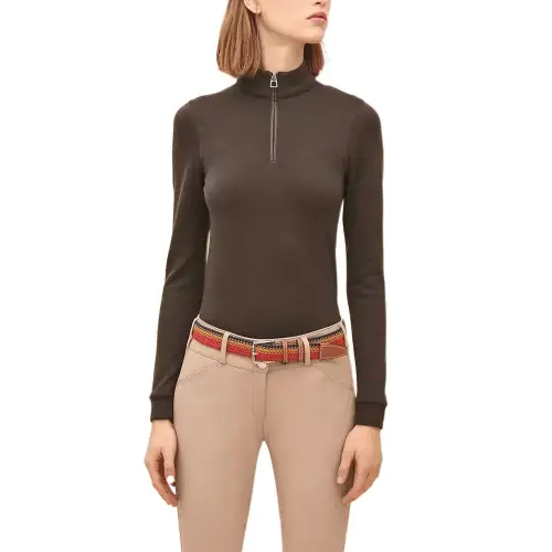 HERMES Equestrian Outfit Women's Coffee