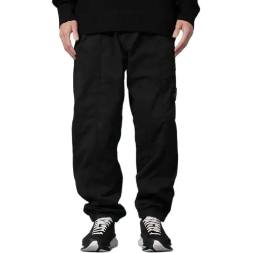 STONE ISLAND Logo Patch Tapered Leg Trousers