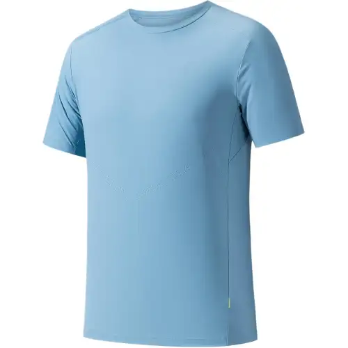 ANTA T Shirts Men's Lake Moon Blue Crew Neck Moderate Straight Fit