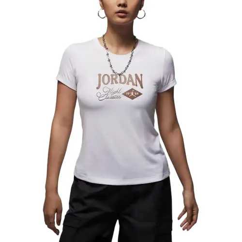 Jordan T Shirts Women's White Crew Neck Moderate