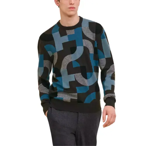 HERMES Cashmere Sweater Men's Blue