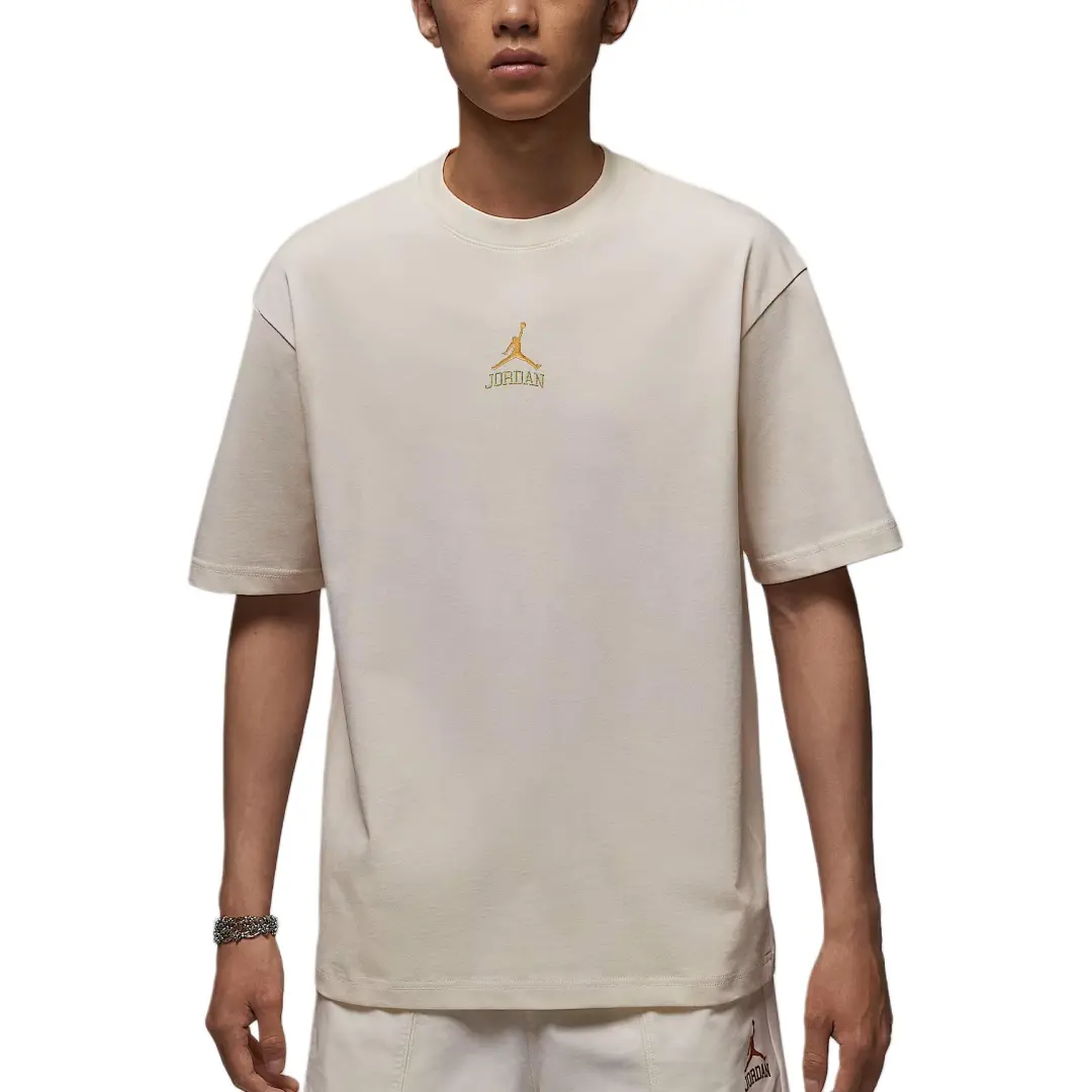 Jordan T Shirts Men's Pearl Gray Crew Neck Moderate