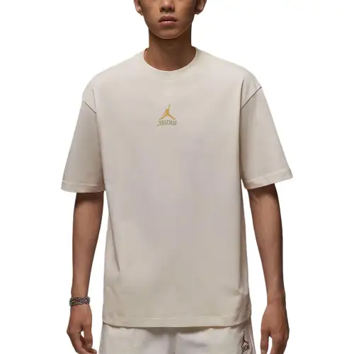 Jordan T Shirts Men's Pearl Gray Crew Neck Moderate