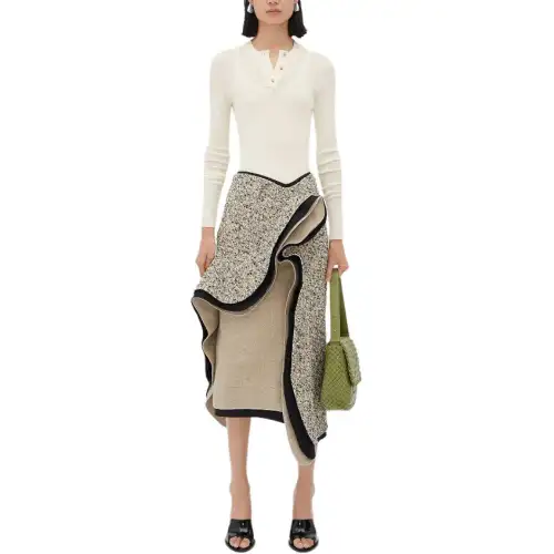 Bottega Veneta Casual Long Skirt Women's Brown
