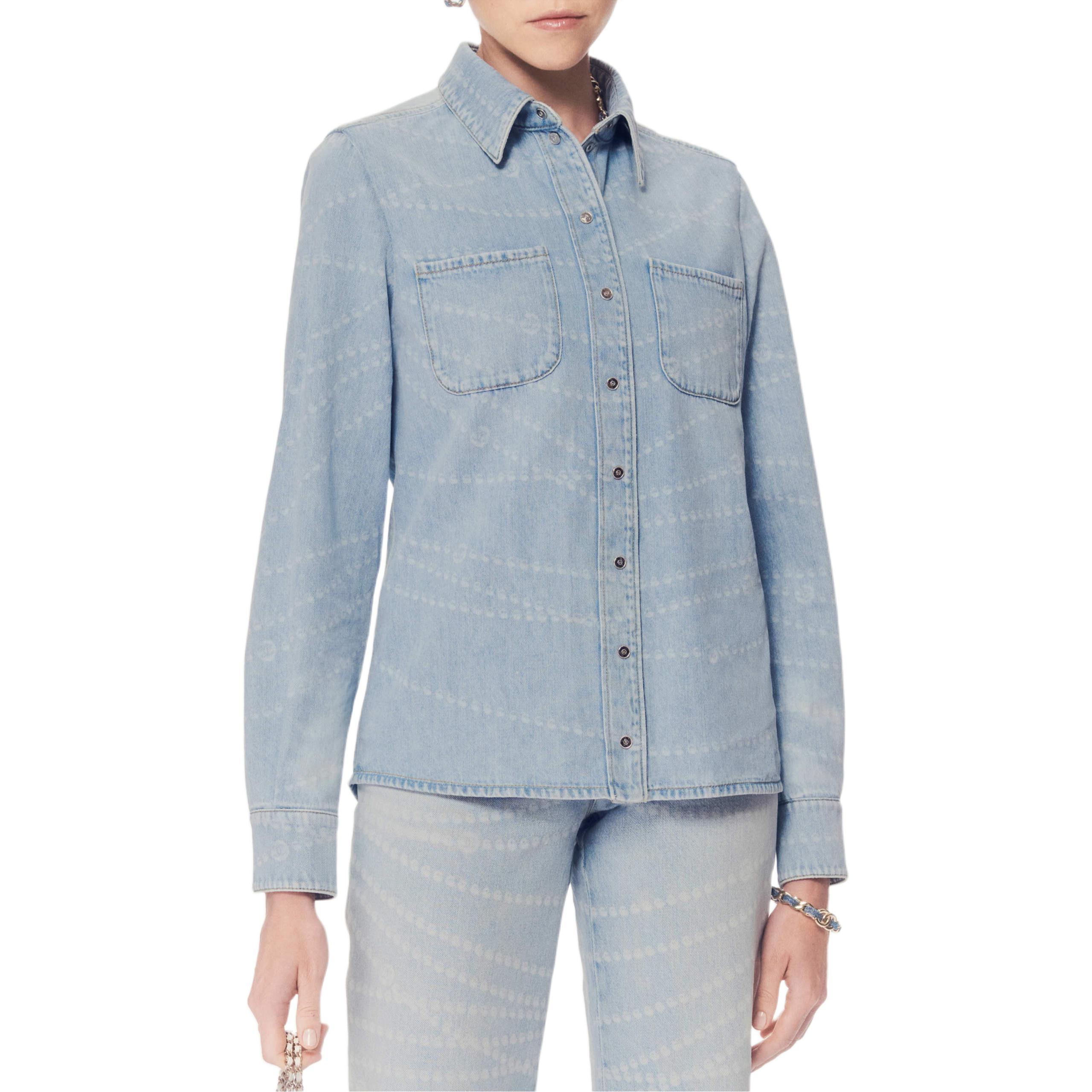 CHANEL 25P Spring Summer Preview Collection Shirt Women's Blue