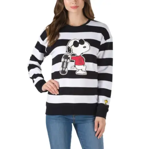 Vans Sweatshirt Women's Black White Stripes
