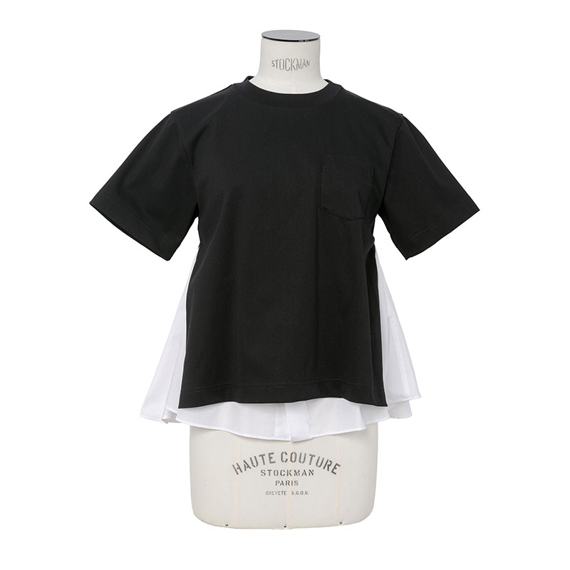 Женская футболка Sacai SS25 T (черно-белый)