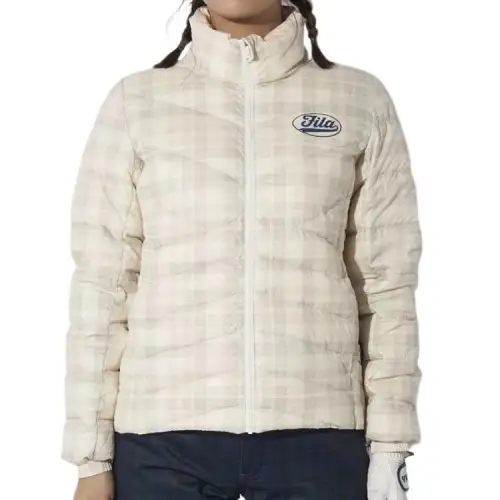 FILA Down Jackets Unisex White Stand Collar Moderate
