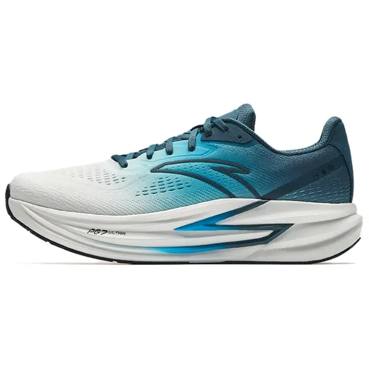 ANTA Champion 4 Running Shoes Men's Low Top Papyrus White/Chlorine Blue/Ash Blue