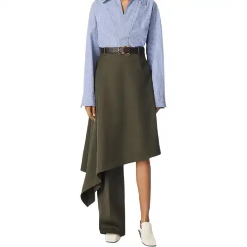 Bottega Veneta Stripe Draped Subtle Skirt