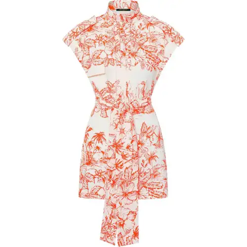 LOUIS VUITTON Tropical Floral Shirt Dress