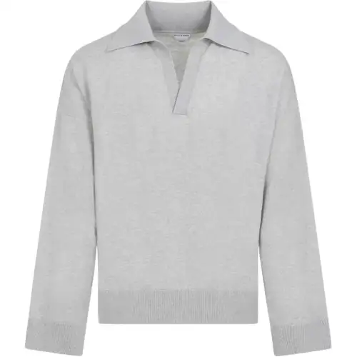 Bottega Veneta Bv Embroidered Knitted Polo Shirt