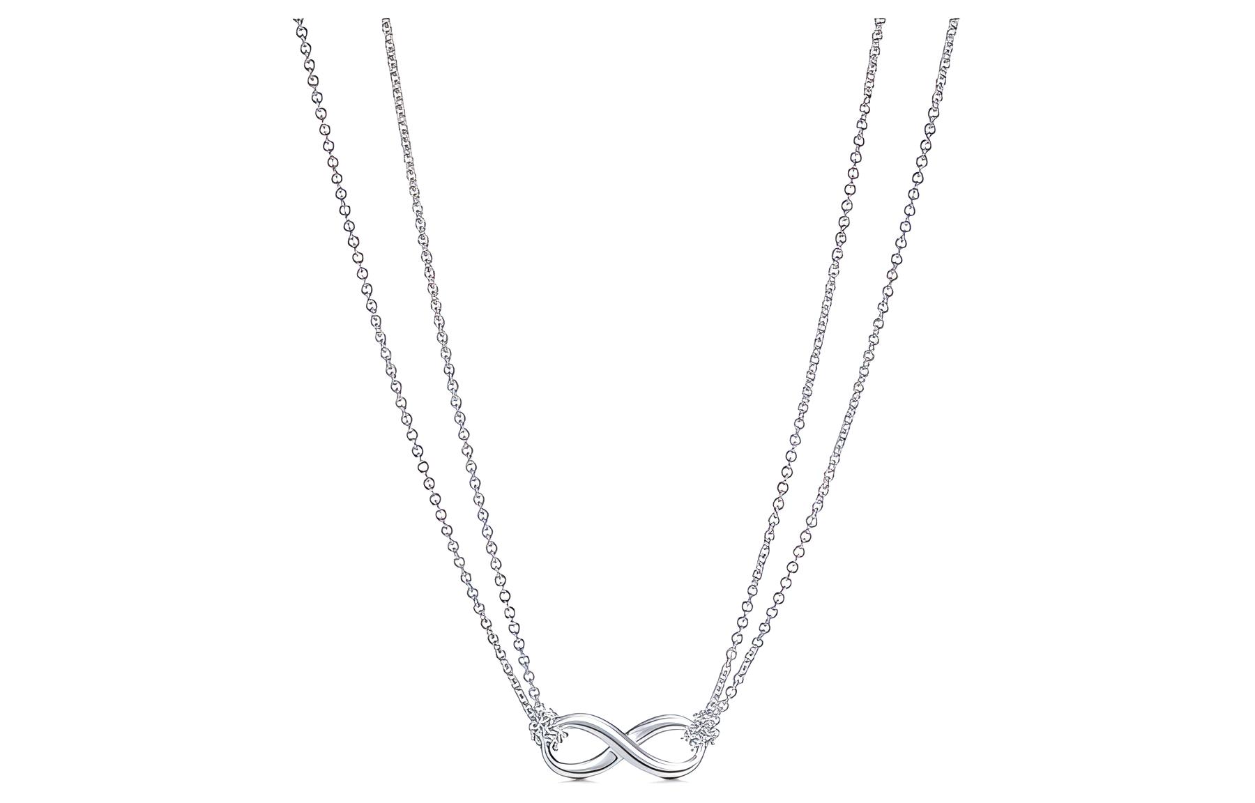 TIFFANY & CO. Infinity Series Necklaces Unisex Silver