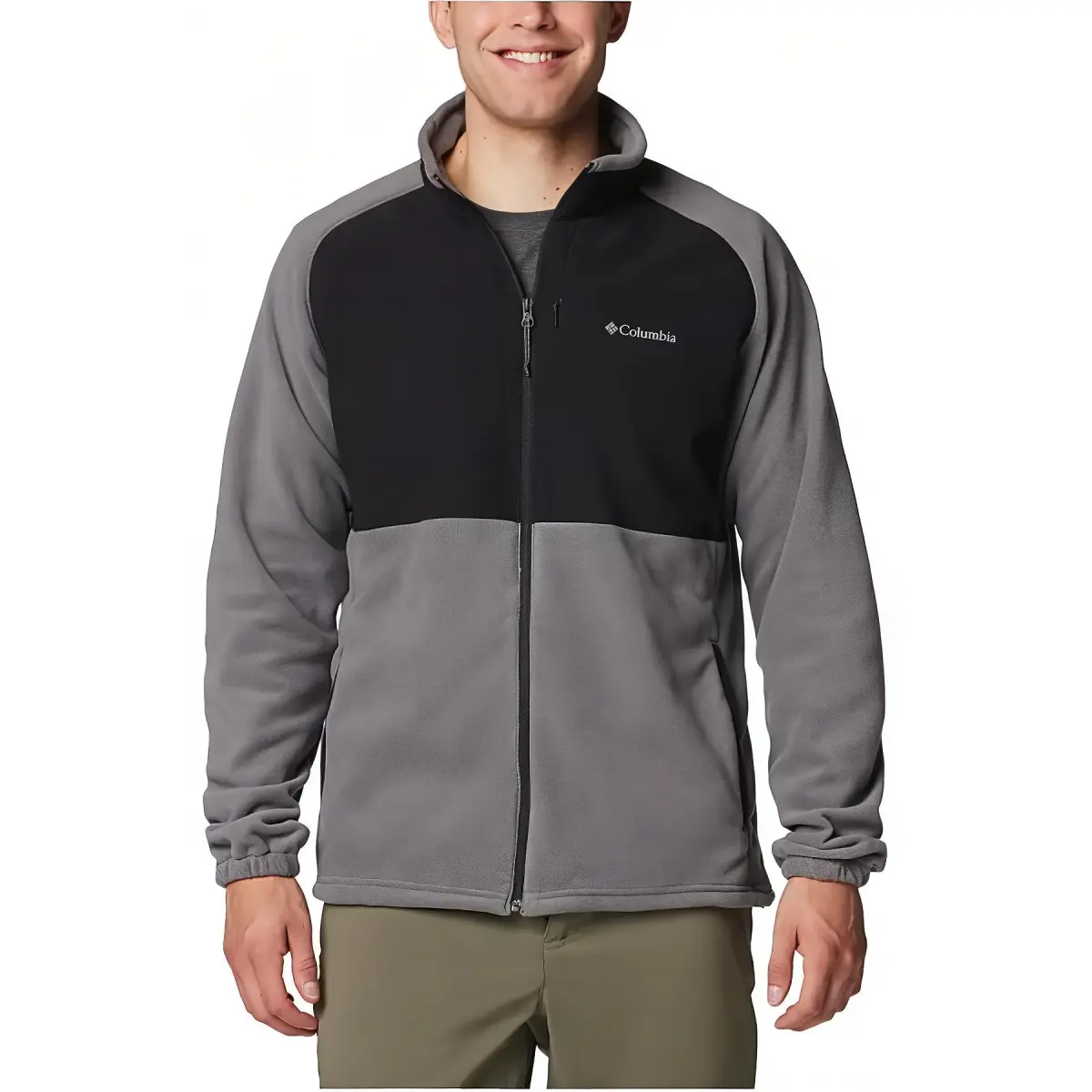 Columbia Mens Grey Sage Peak Full Zip Fleece Jackets & Coats Men's Gray