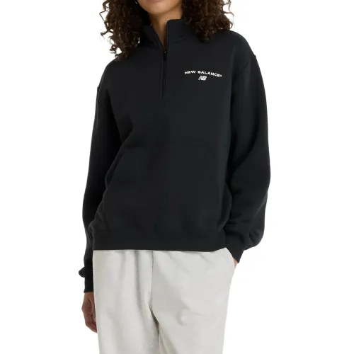 New Balance Sweatshirts Women's Black Stand Collar Moderate Regular