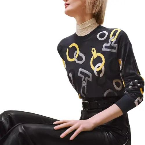 HERMES FW24 Sweater Women's Black Blue