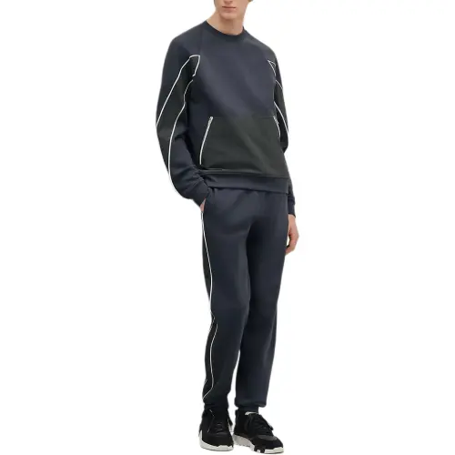 HERMES Sweatshirts Men's Black Crew Neck Moderate Regular
