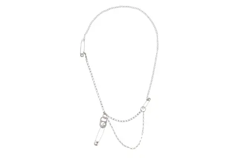 Maison Margiela Brass Necklaces Unisex Silver
