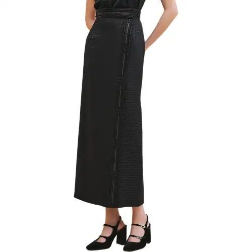 HERMES Mosaique FW24 Casual Long Skirt Women's Black