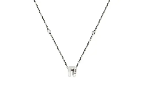 GUCCI 925 Sterling Silver Necklaces Women's Silver