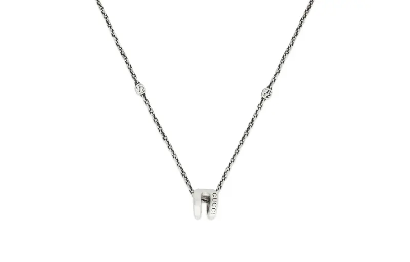 GUCCI 925 Sterling Silver Necklaces Women's Silver