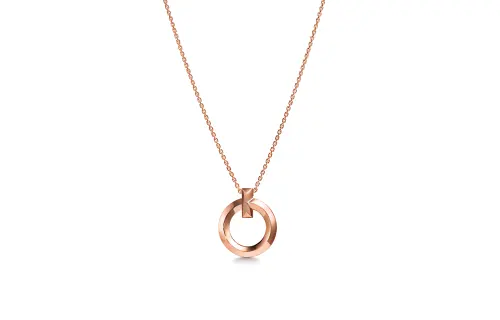 TIFFANY & CO. T 18K Rose Gold Necklaces Women's