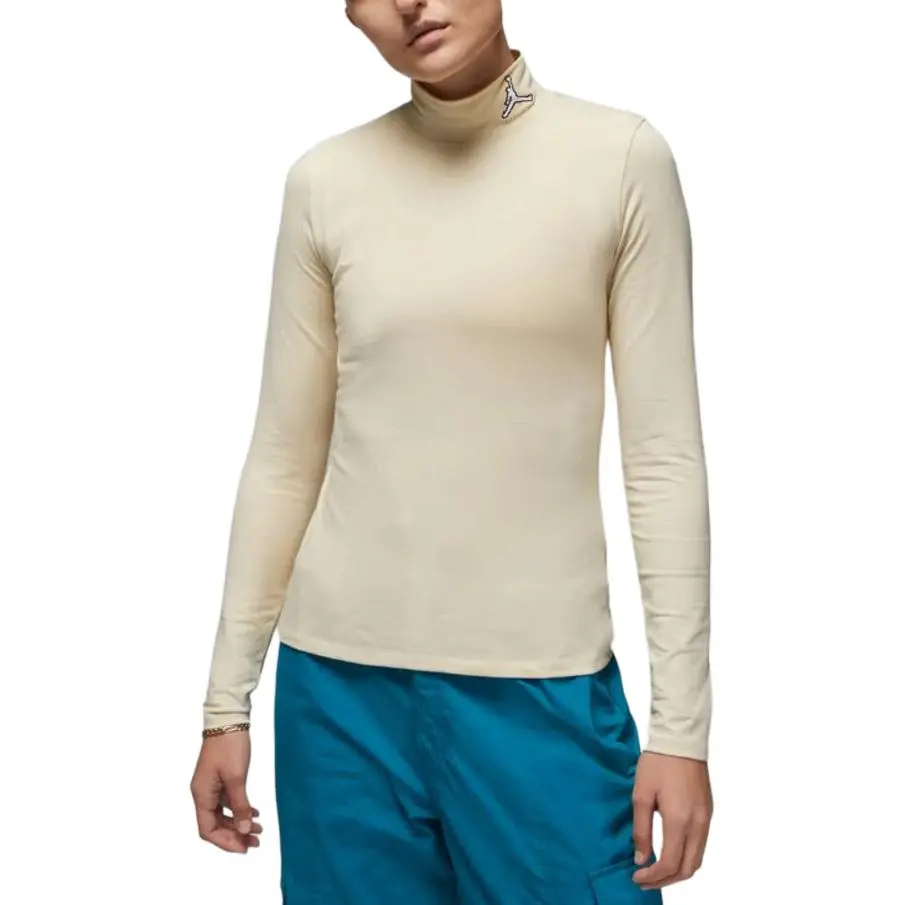 Jordan Apparel T-Shirts Women's Ecru Turtleneck Moderate