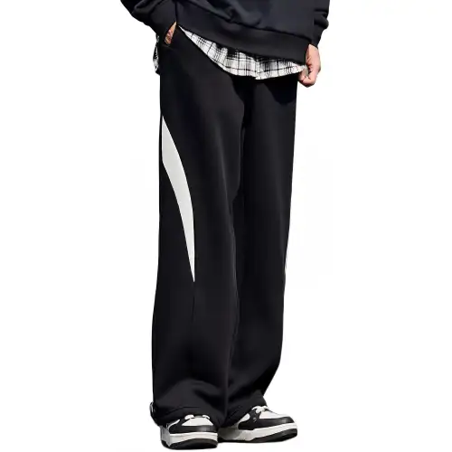 ANTA Casual Pants Men's Basic Black 4 Moderate Straight Fit Pants