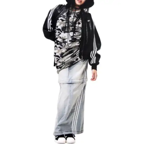 Adidas Originals ADILENIUM SS25 Denim Long Skirt Women's Blue