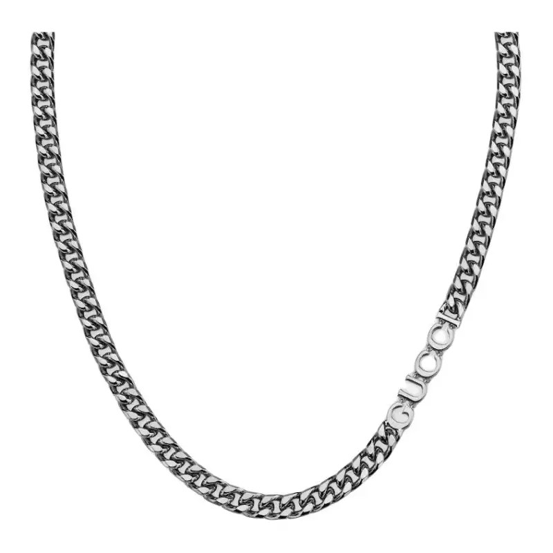 GUCCI Script Necklaces Unisex Silver