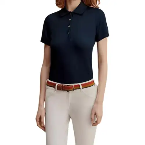 HERMES Polo Shirt Women's Marine Blue