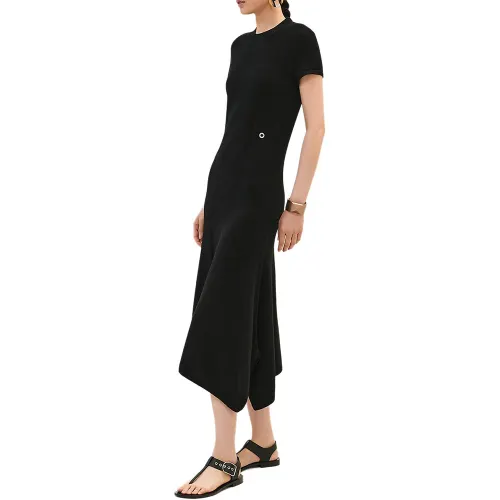 HERMES Short Sleeved Dress Women's Black