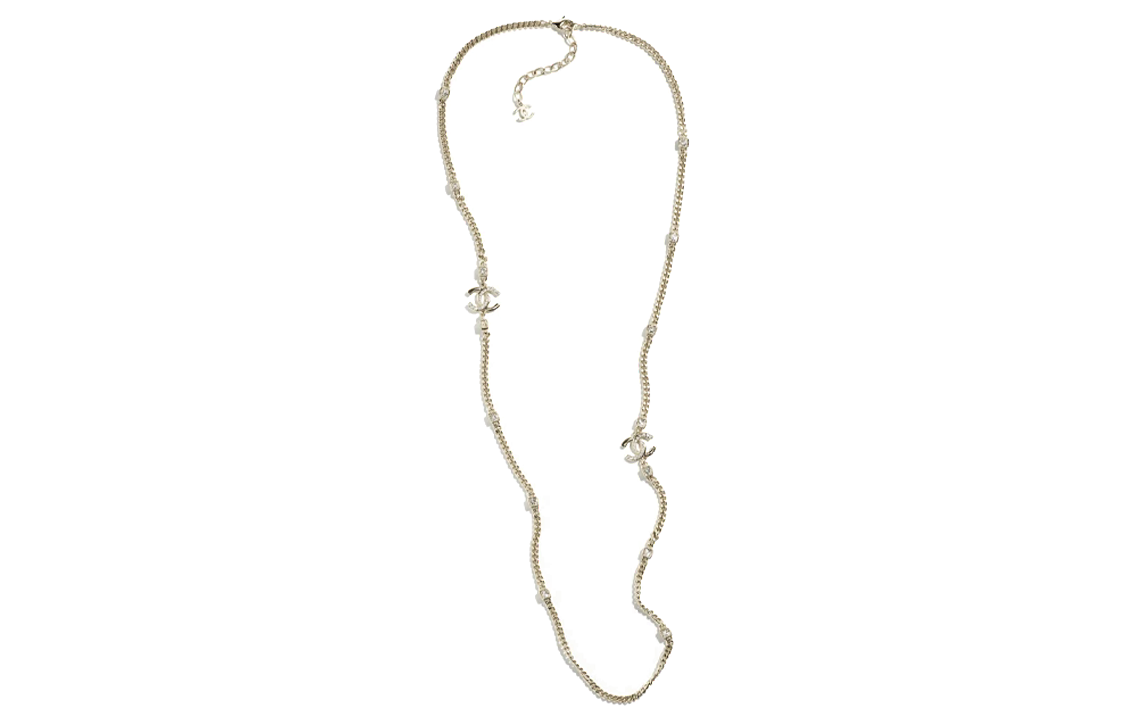CHANEL 24P Metal, Artificial Pearl, Rhinestone Necklaces Women's Gold